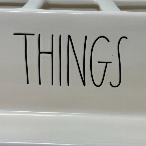 Rae Dunn Ceramic THINGS Organizer Desk Caddy Pen Holder Kitchen Office College - Picture 2 of 12